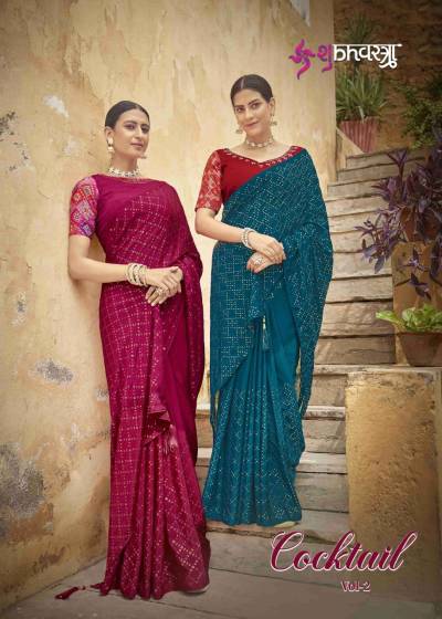 Cocktail Vol 3 By Shubh Vastra Designer Partywear Saree Collection